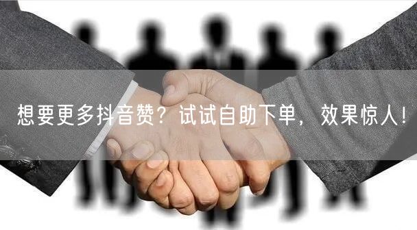 想要更多抖音赞?试试自助下单,效果惊人!