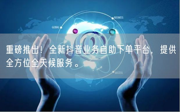 重磅推出!全新抖音业务自助下单平台,提供全方位全天候服务。