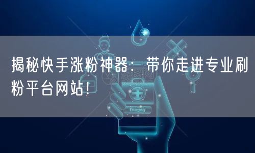 揭秘快手涨粉神器:带你走进专业刷粉平台网站!