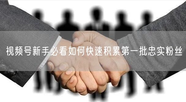 视频号新手必看如何快速积累第一批忠实粉丝